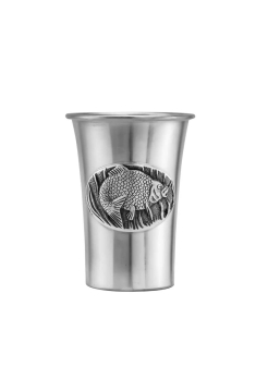 Стопка "Лещ" посеребренная, полированная с чернением