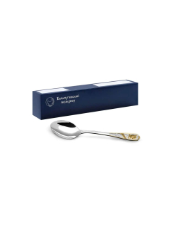 Набор чайной ложки "Глухарь" позолоченный  на 6 предметов