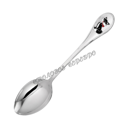 Серебряная ложка "Кошка" с футляром