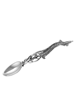 Серебряная ложка к икорнице "Рыбки" с футляром