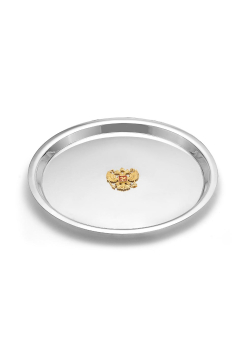 Серебряный поднос с гербом 930661-0ж позолота с футляром