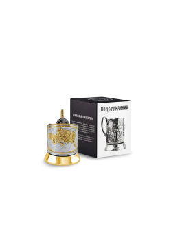 Подстаканник "Тройка" посеребренный с позолотой С18708/114