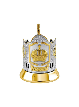 Подстаканник "Наследие" никелированный с позолотой  НБС18708/228