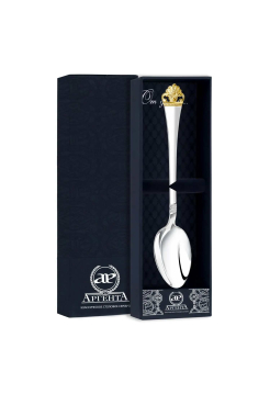 Серебряная чайная ложка "Афина" с позолотой 