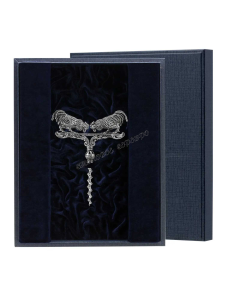 Штопор "Петушиные бои" серебро